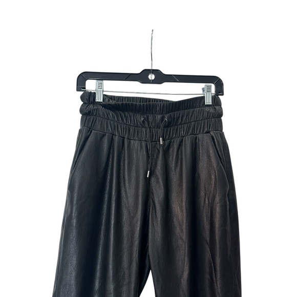 Joie Black Wadley Faux-Leather Jogger Pants Size Small - Picture 4 of 10